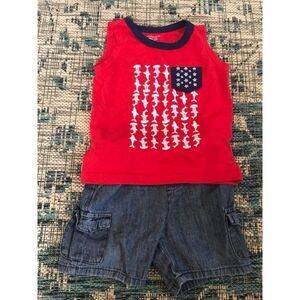Outfit Baby Boy July 4 4th Flag 18 Month